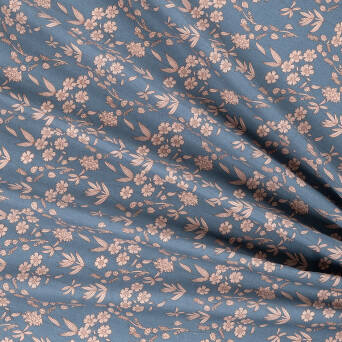 Cotton fabric  SMALL MEADOW ON GREYBLUE A1547 #154 #02