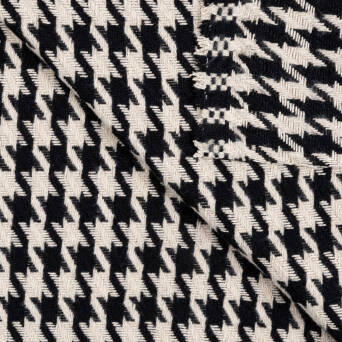 Mantelstoff mit Wolle  DOUBLE HOUNDSTOOTH  #D102-01
