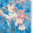 Webware Ramie COTTON FLOWERS ON BLUE A1682 #2032-1