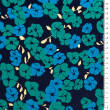 Baumwollstoff mit Muster PREMIUM BLUE AND GREEN FLOWERS ON NAVY #35 #01