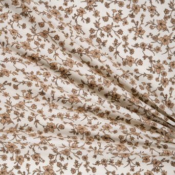 Baumwollstoff mit Muster FLOWERS ON ECRU #8135-01