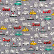 Cotton fabric  TWILL Cars & Trukcs on gray D04 #01
