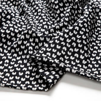 Cotton fabric SEERSUCKER Pebbles on black D02 #04