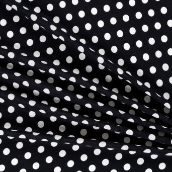 Viscose fabric WHITE DOTS ON BLACK #8772 #03