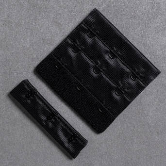 Hook-and-eye fastening - BLACK - 3 row 55 mm