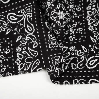 Cotton fabric PREMIUM BLACK ETHNIC PAISLEY #114 #03