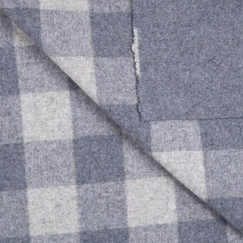 Tkanina płaszczowa z wełną LARGE CHECK MIRAGE GRAY #D105-01