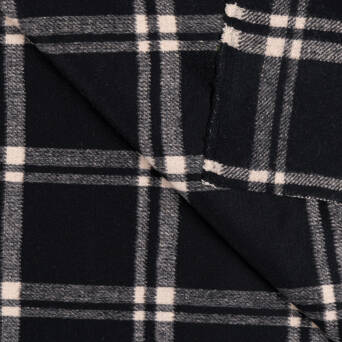 Fabric with wool LARGE CHECK ANTHRACITE #D198-01
