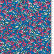 Baumwollstoff mit Muster PREMIUM PINK FLOWERS ON BLUE #9804 #02