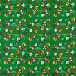 Tkanina bawełniana TWILL Santa and the Snowman on Green D07 #02 Kupon 1,90m