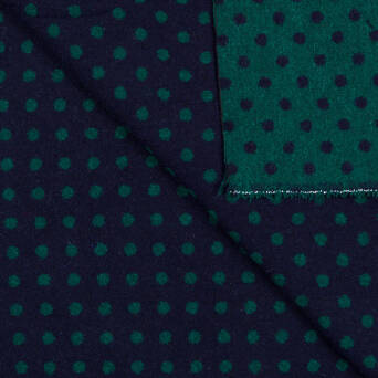Fabric with wool  GREEN DOTS  #D95-01