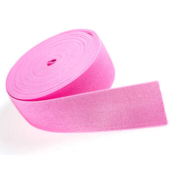 Rubber with metallic thread PINK 50mm