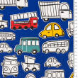 Cotton fabric TWILL Cars & Trukcs on blue D04 #02