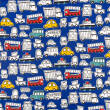 Cotton fabric TWILL Cars & Trukcs on blue D04 #02
