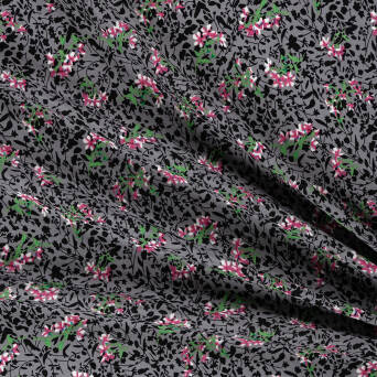 Viscose fabric BRANCHES ON GREY 8624 #02