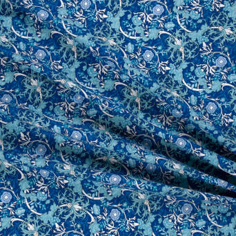 Cotton fabric THISLE ON BLUE #9808-02