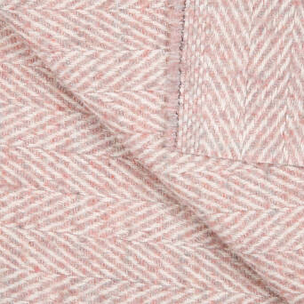 Fabric with wool HERRINGBONE DUSTY ROSE