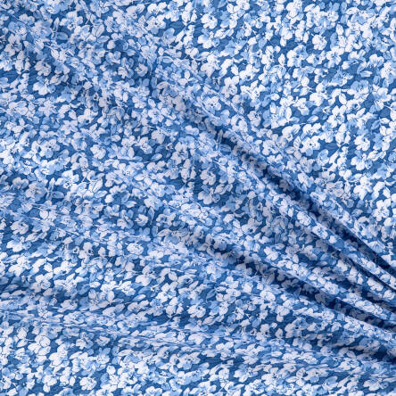 Viscose fabric TINY FLOWERS ON BLUE 2870 #02