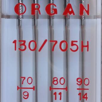 ORGAN - universal needles for fabrics MIX 5 pc/ thickness 70, 80, 90