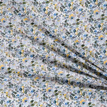 Baumwollstoff mit Muster PREMIUM CLIMBERS GREEN FLOWER #8132-02