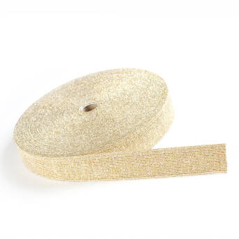 Rubber GOLD / WHITE with metallic thread 30mm