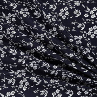Cotton fabric  SMALL MEADOW ON DARK NAVY A1547 #154 #04