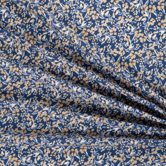 Viscose fabric  LITTLE MEADOW ON BLUE D2925 #02