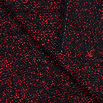 Fabric with wool RED KNOTS #D188-01